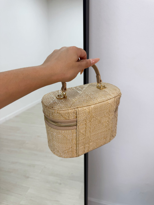 BOLSO POUCH RAFIA CAMEL BOLSO POUCH RAFIA CAMEL